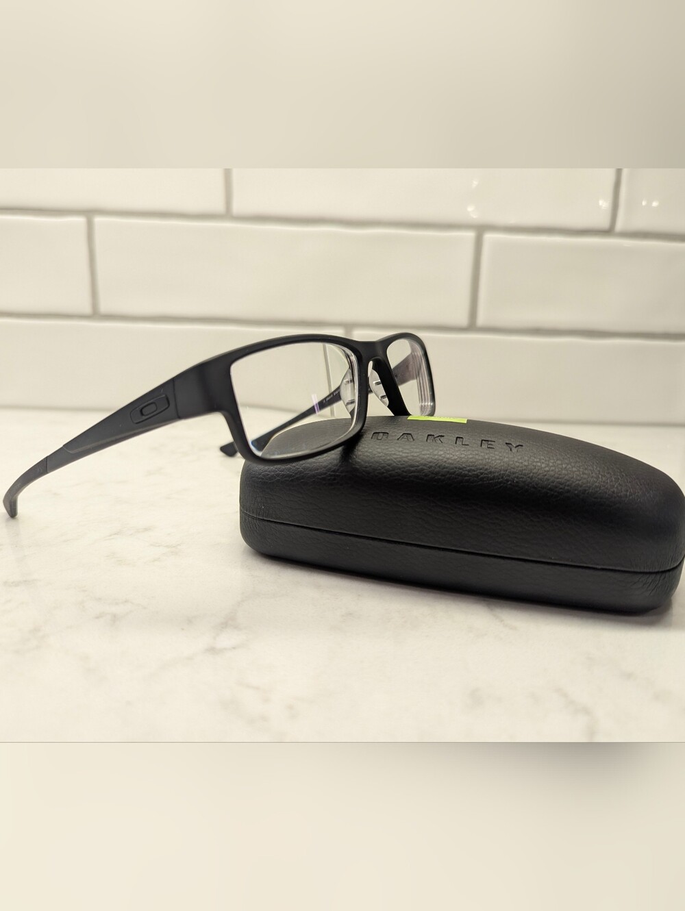Oakley Men's Black Rectangular Frame Glasses